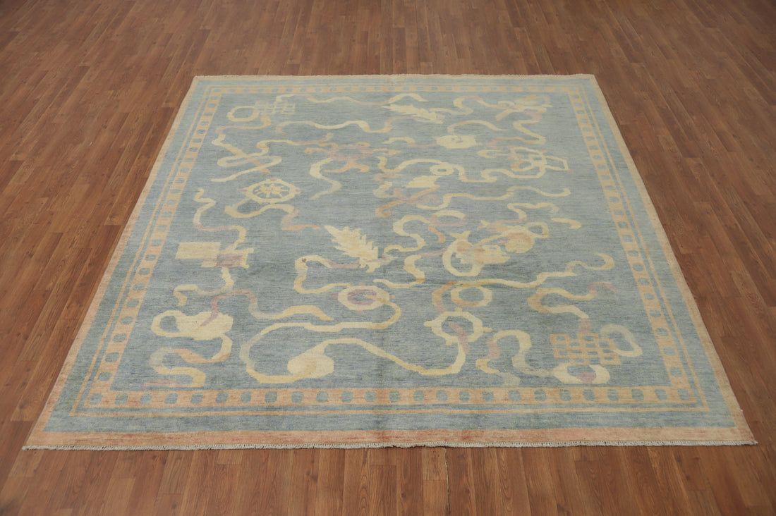 Vegetable Dye Ziegler Blue Square Area Rug 8x8