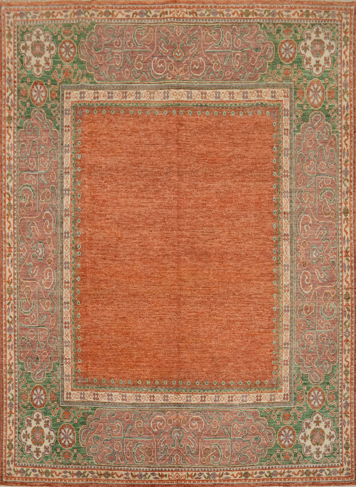 Vegetable Dye Orange Ziegler Square Area Rug 8x8