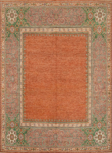 Vegetable Dye Orange Ziegler Square Area Rug 8x8