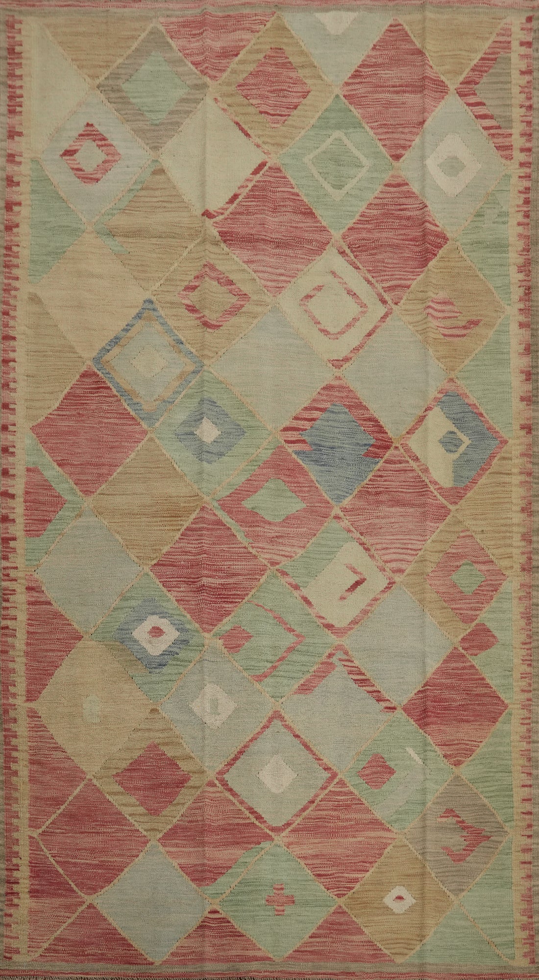 Pastel Geometric Kilim Rug 5x8 for Modern Rustic Interiors