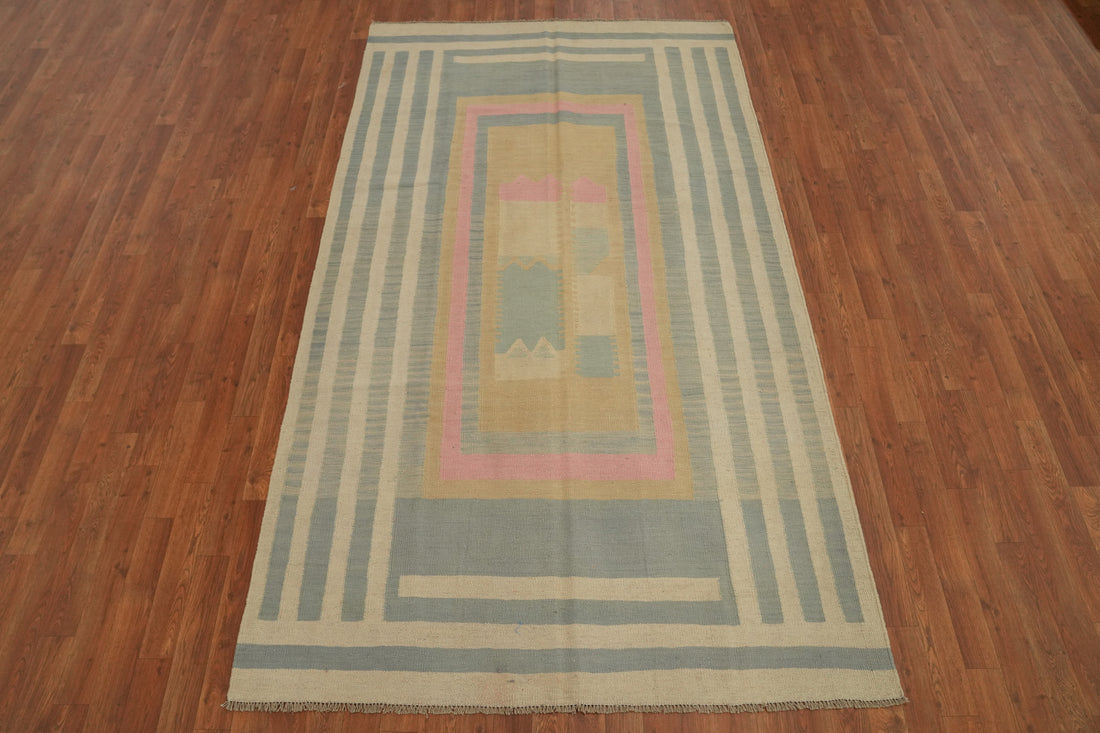 Tribal Wool Kilim Room Size Area Rug 5x9