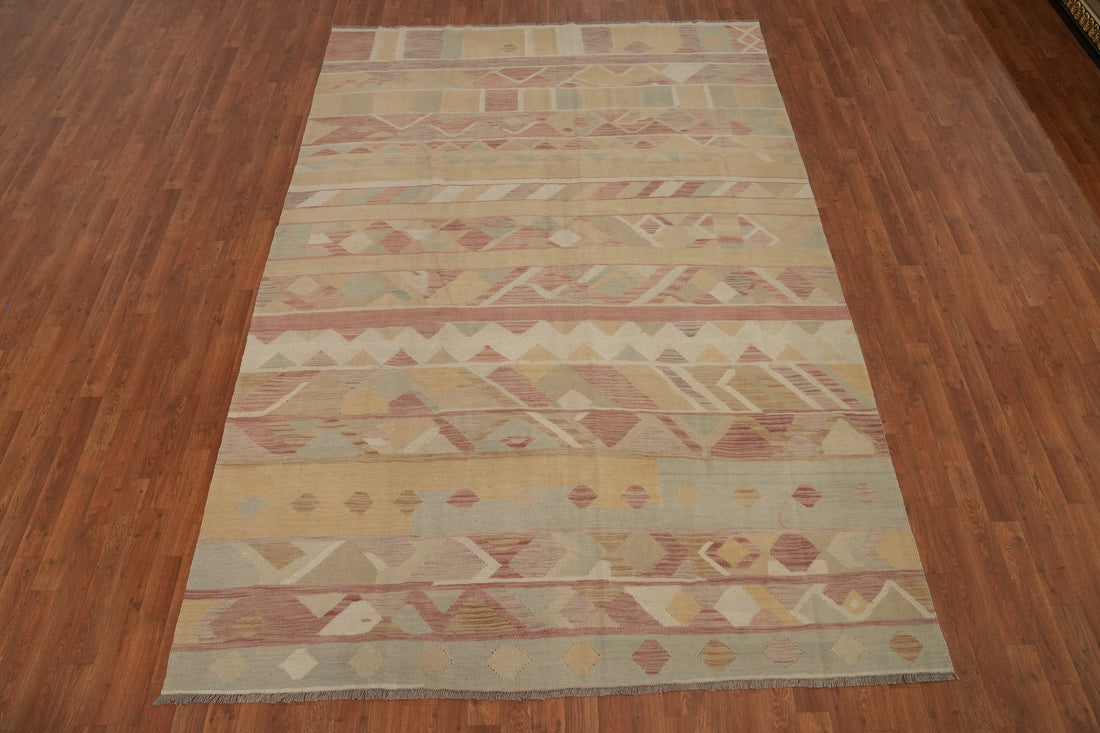 Tribal Wool Kilim Handwoven Area Rug 7x10