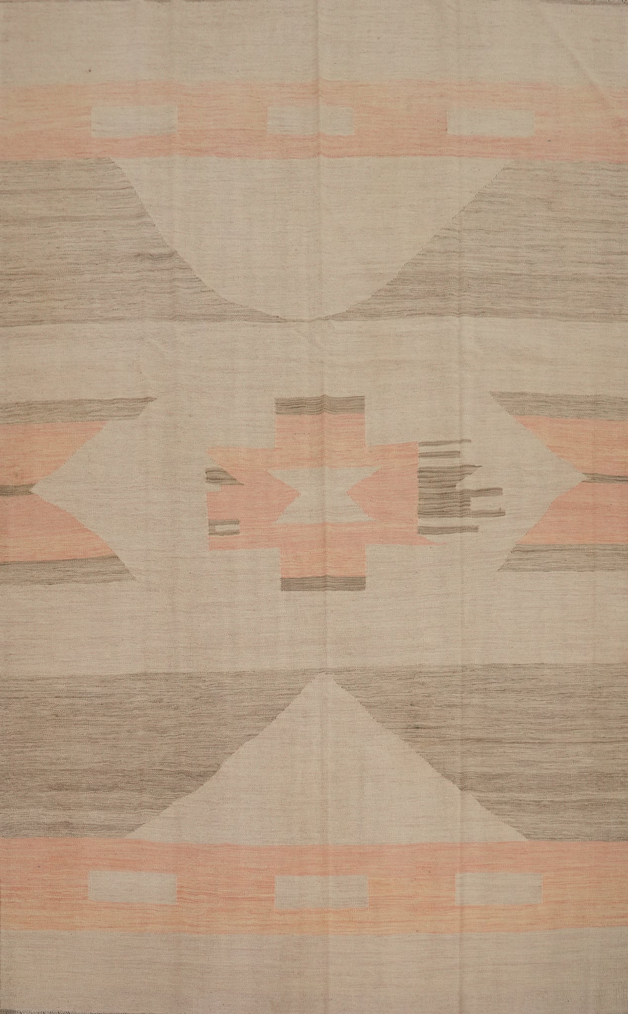 Soft Earth Tones Kilim Nomadic Wool Area Rug 7x10
