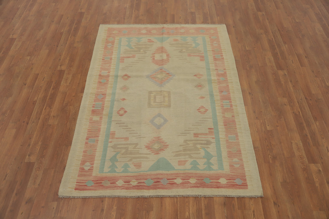 Geometric Kilim Handwoven Rug 5x6