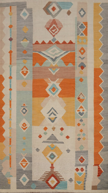 Geometric Bold and Colorful Kilim Area Rug 6x10