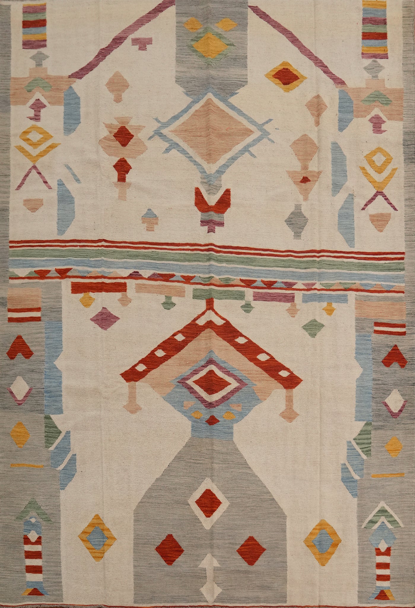 Tribal Wool Kilim Handwoven Area Rug 8x10