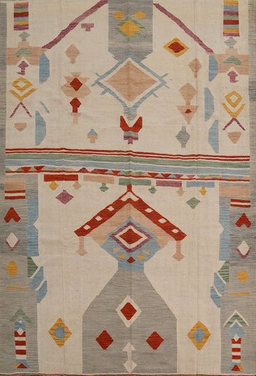 Tribal Wool Kilim Handwoven Area Rug 8x10