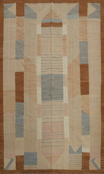 Earth Tone Geometric Rug 7x10 Artisan Craftsmanship for Unique Decor
