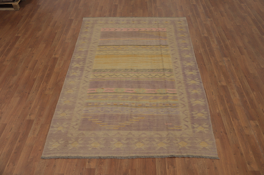Tribal Wool Kilim Handwoven Area Rug 5x8
