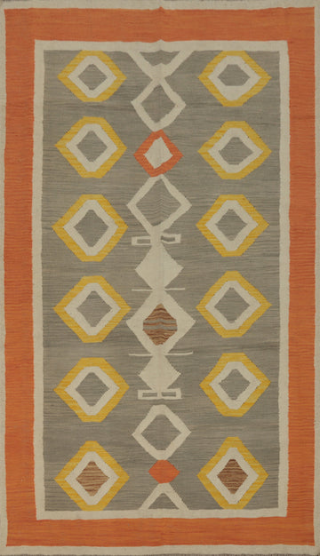 Geometric Kilim Handwoven Area Rug 5x8