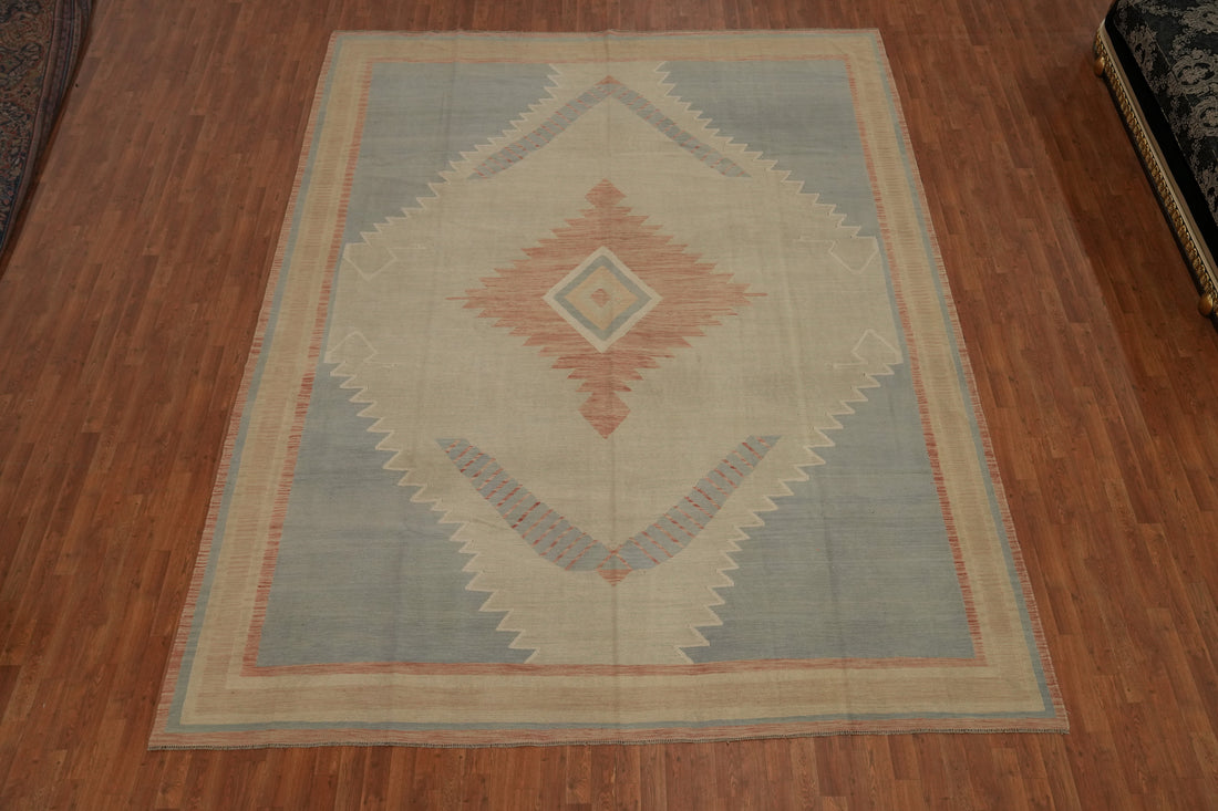 Tribal Wool Kilim Flat Weave Area Rug 10x13