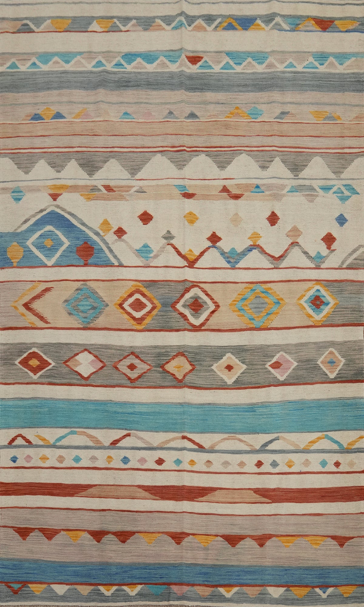 Tribal Wool Kilim Flat Weave Area Rug 6x9