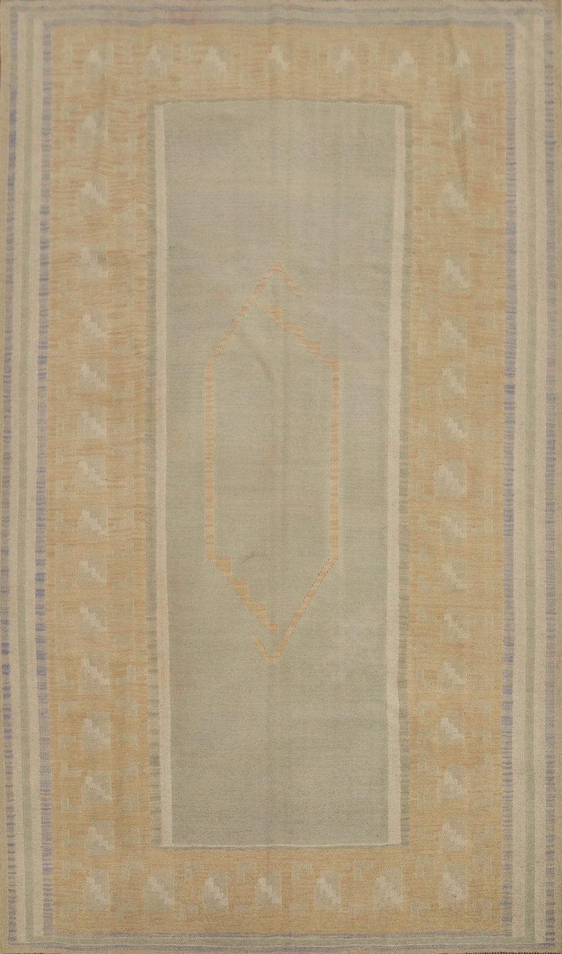Geometric Wool Kilim Flat Weave Area Rug 6x9