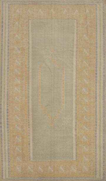 Geometric Wool Kilim Flat Weave Area Rug 6x9