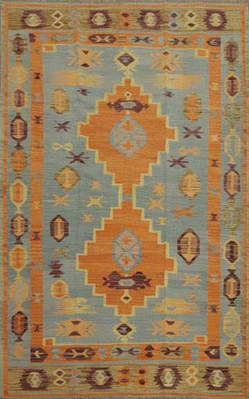 Tribal Wool Kilim Handwoven Area Rug 6x9
