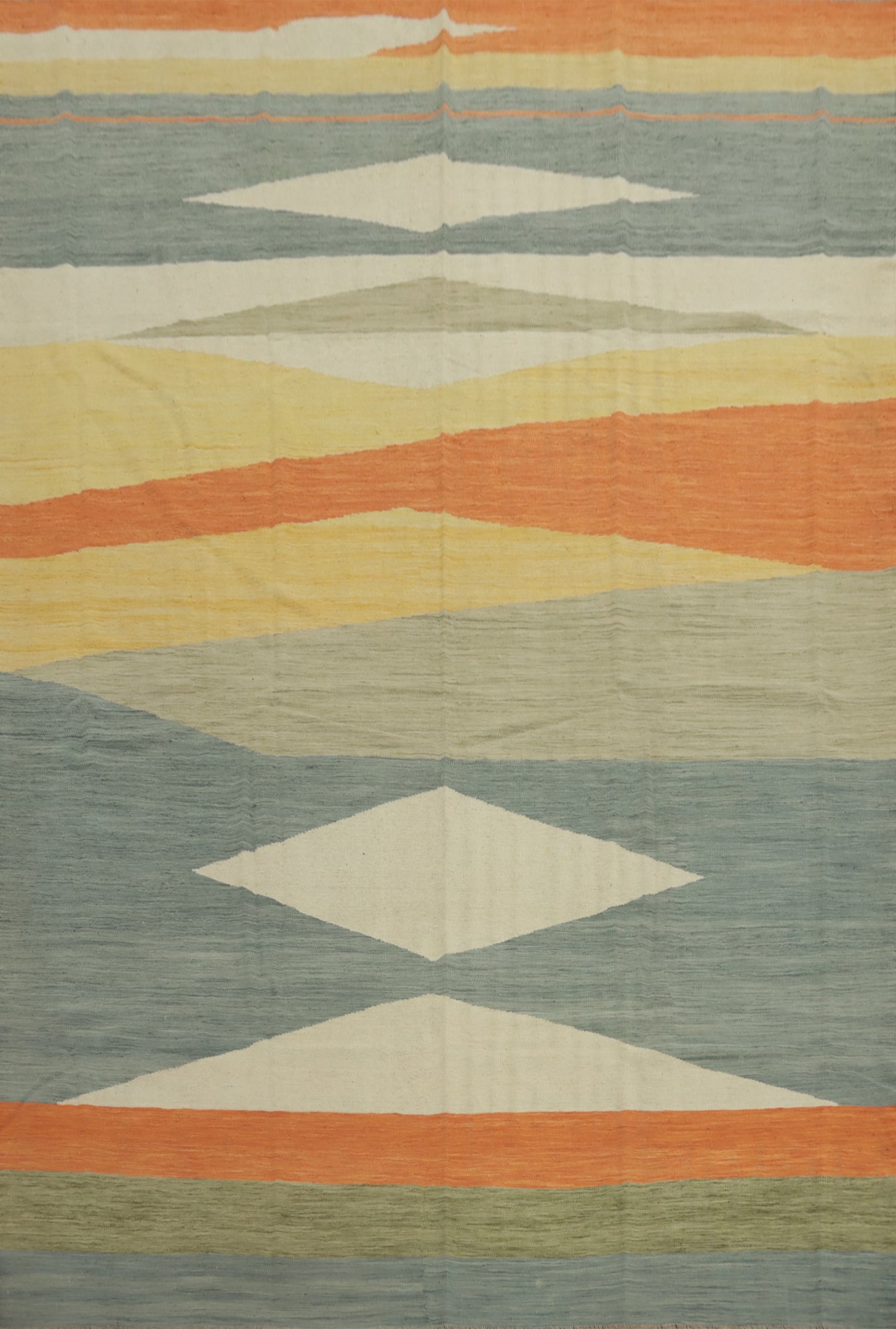 Modern Wool Kilim Handwoven Area Rug 9x12