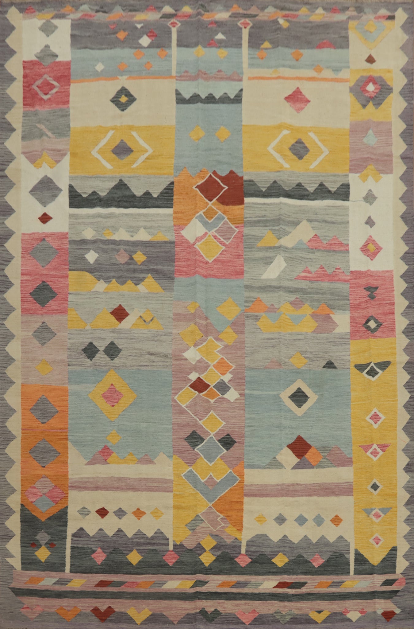 Tribal Wool Kilim Handwoven Area Rug 10x13