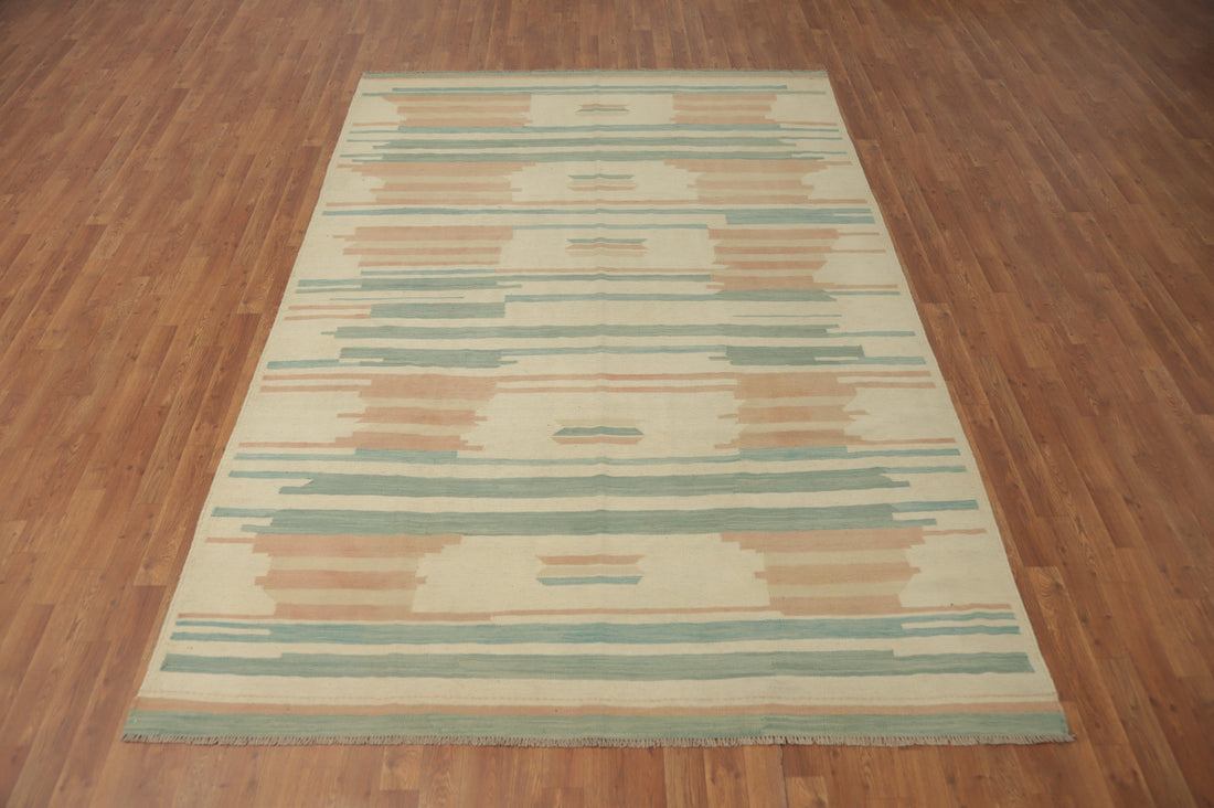 Tribal Wool Kilim Handwoven Area Rug 7x10