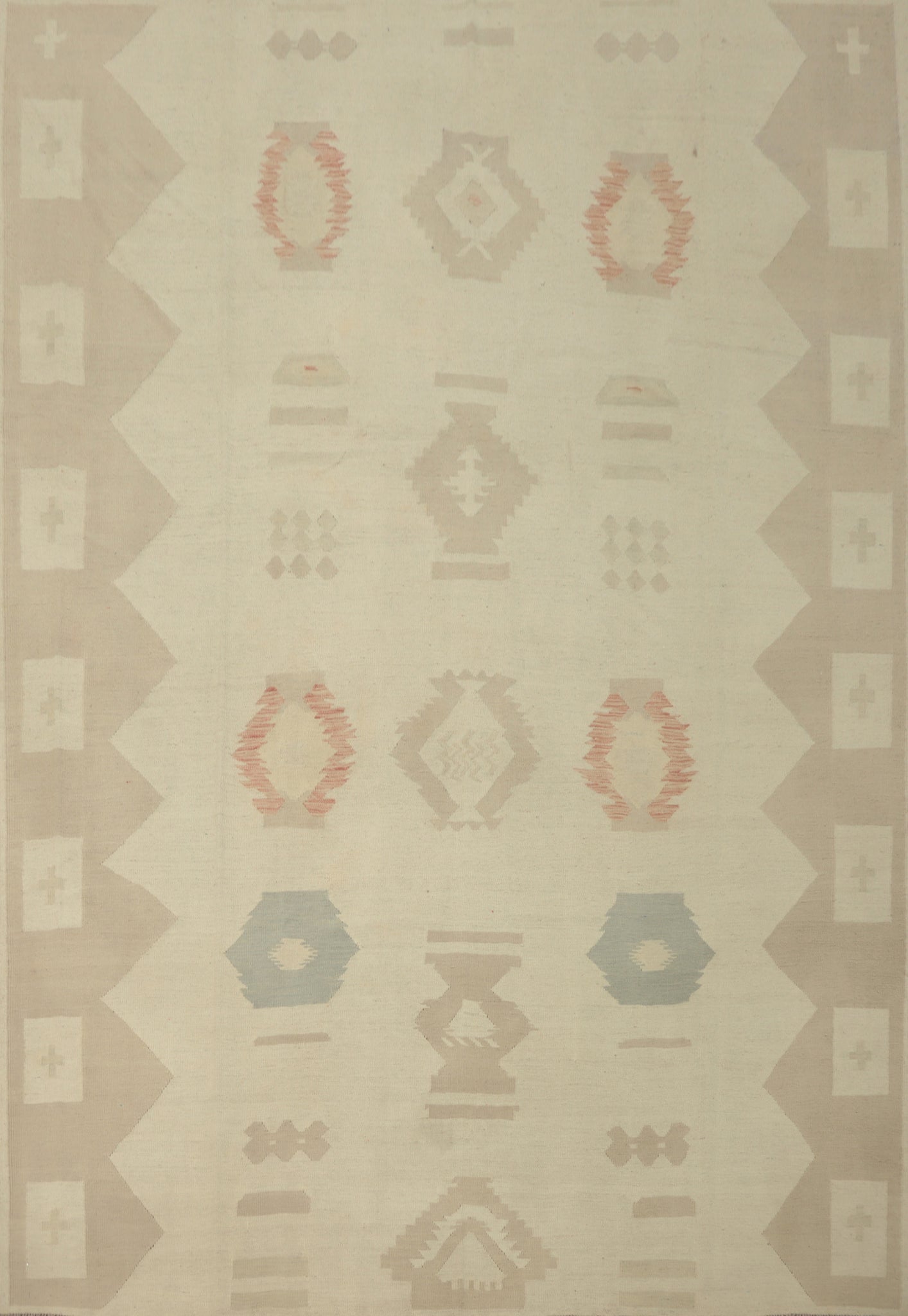Earth Tones Wool Kilim Handwoven Area Rug 8x10