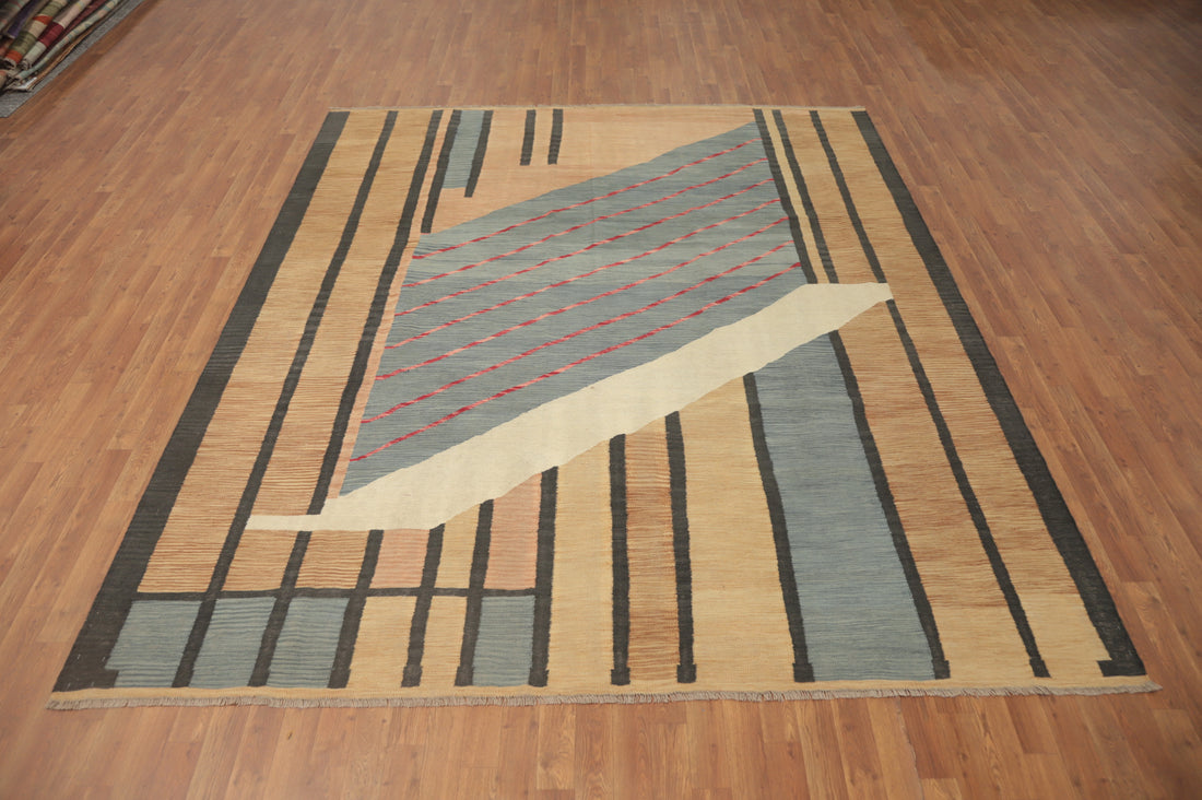 Tribal Wool Kilim Handwoven Area Rug 9x10