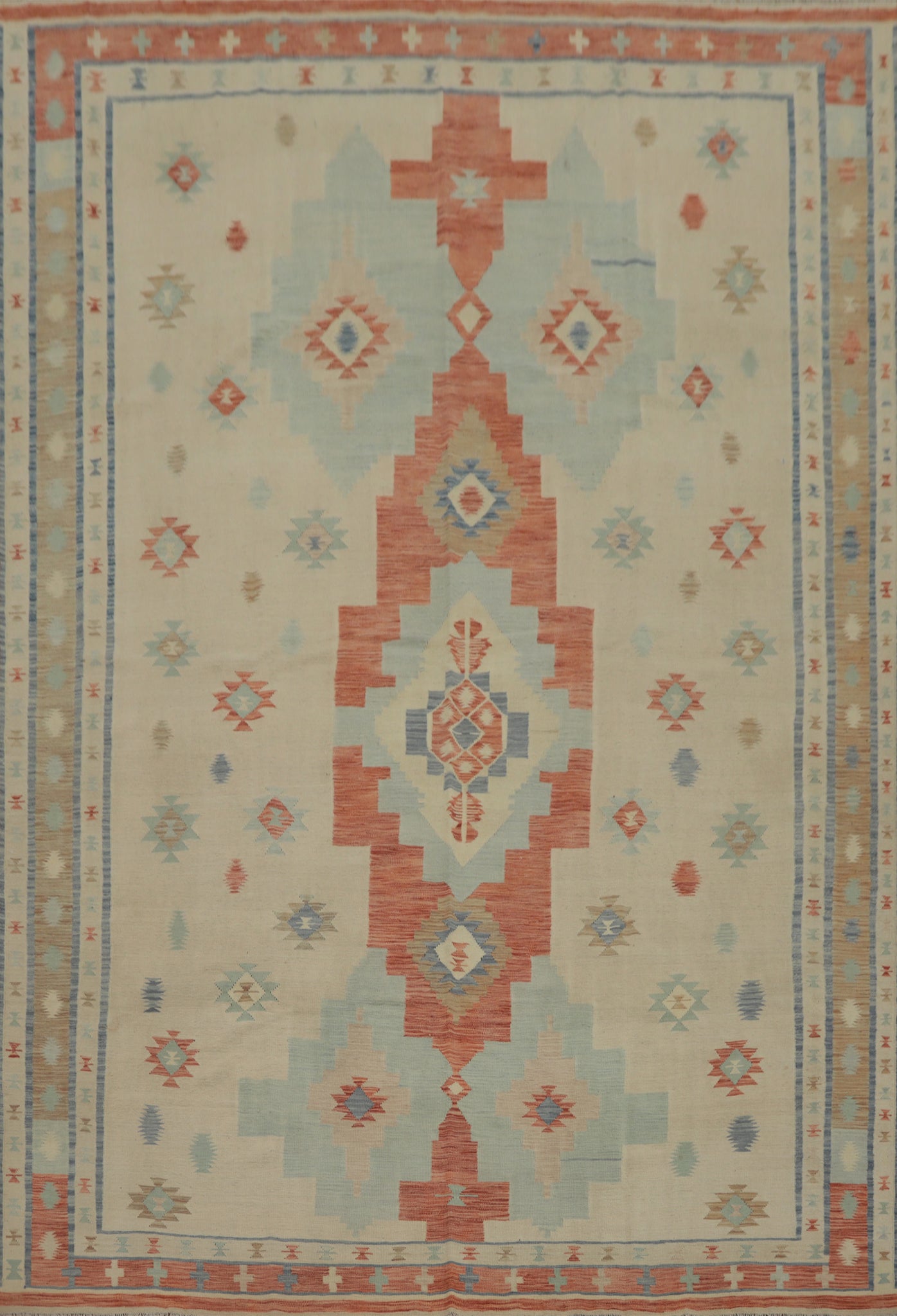 Tribal Wool Kilim Flat Weave Area Rug 10x13