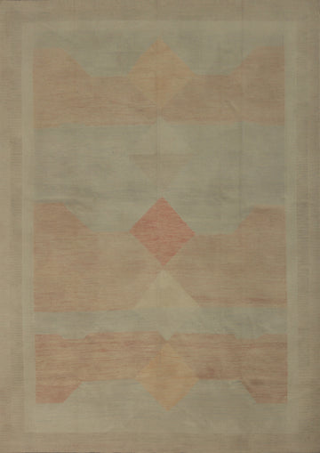 Gentle Geometric Patterns Earthy Tones in a Stylish Kilim Rug 10x13