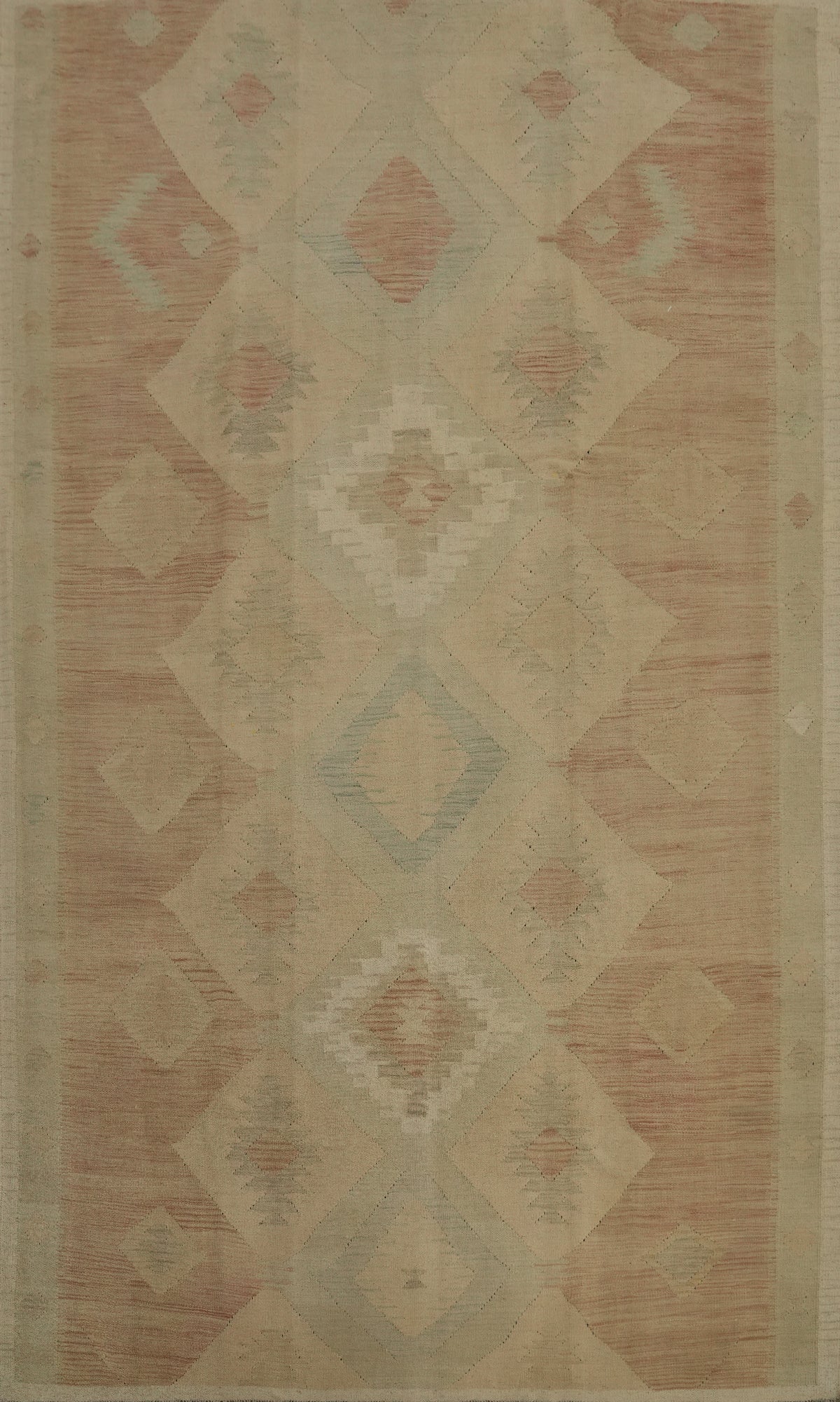 Earth Tones Wool Kilim Flat Weave Area Rug 6x10