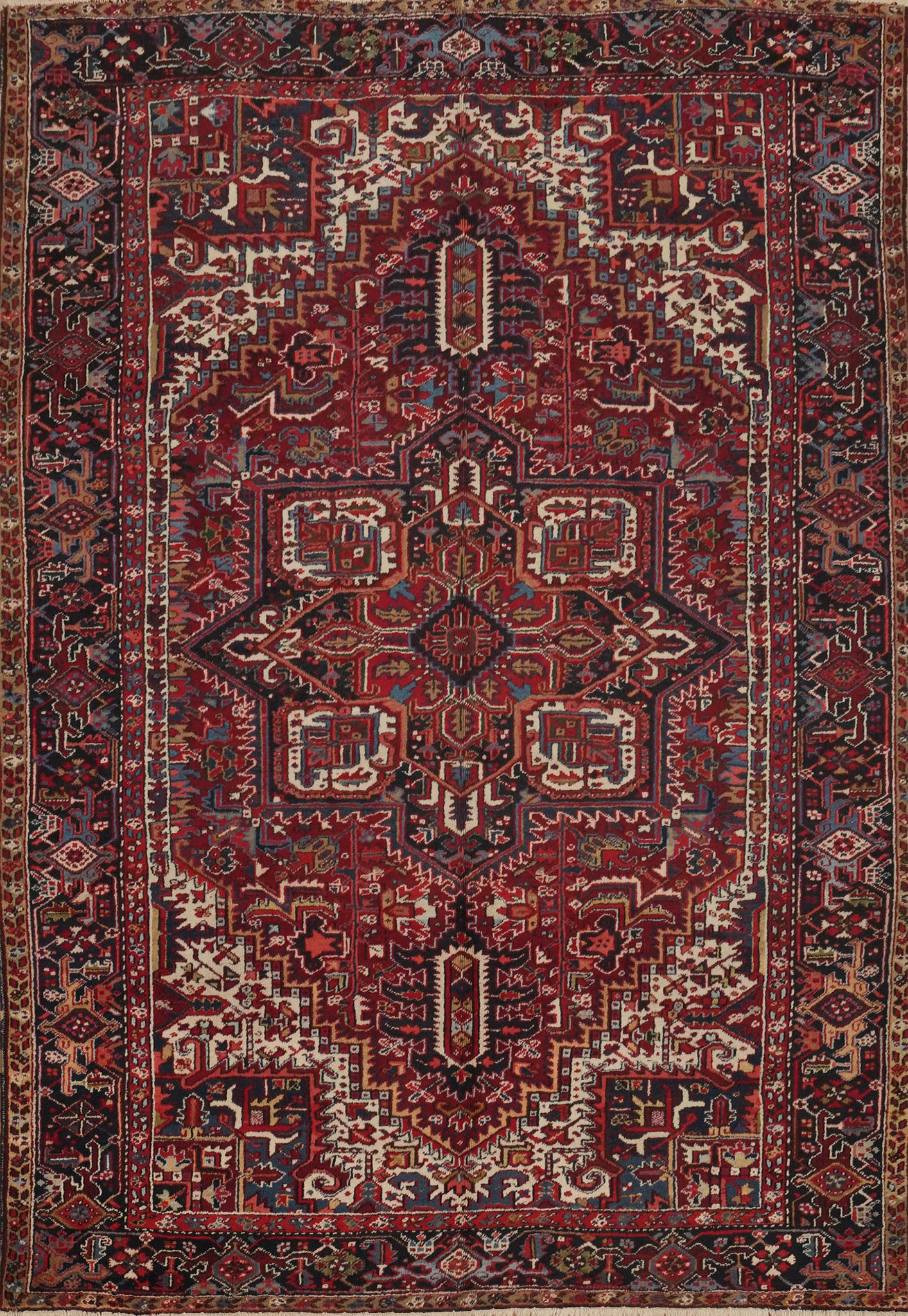 Geometric Heriz Persian Area Rug 9x12