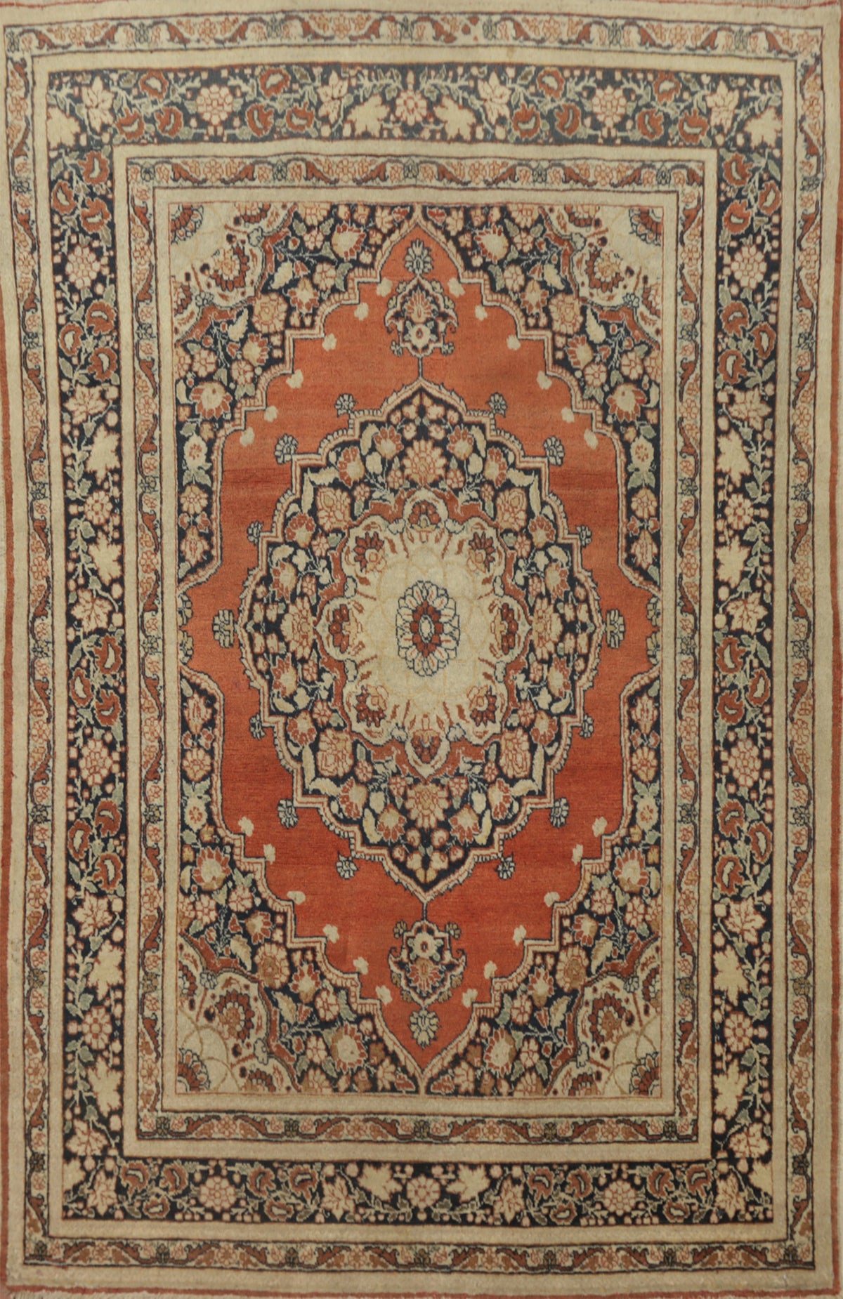 Antique Vegetable Dye Tabriz Haj Jalili Persian Rug 4x6