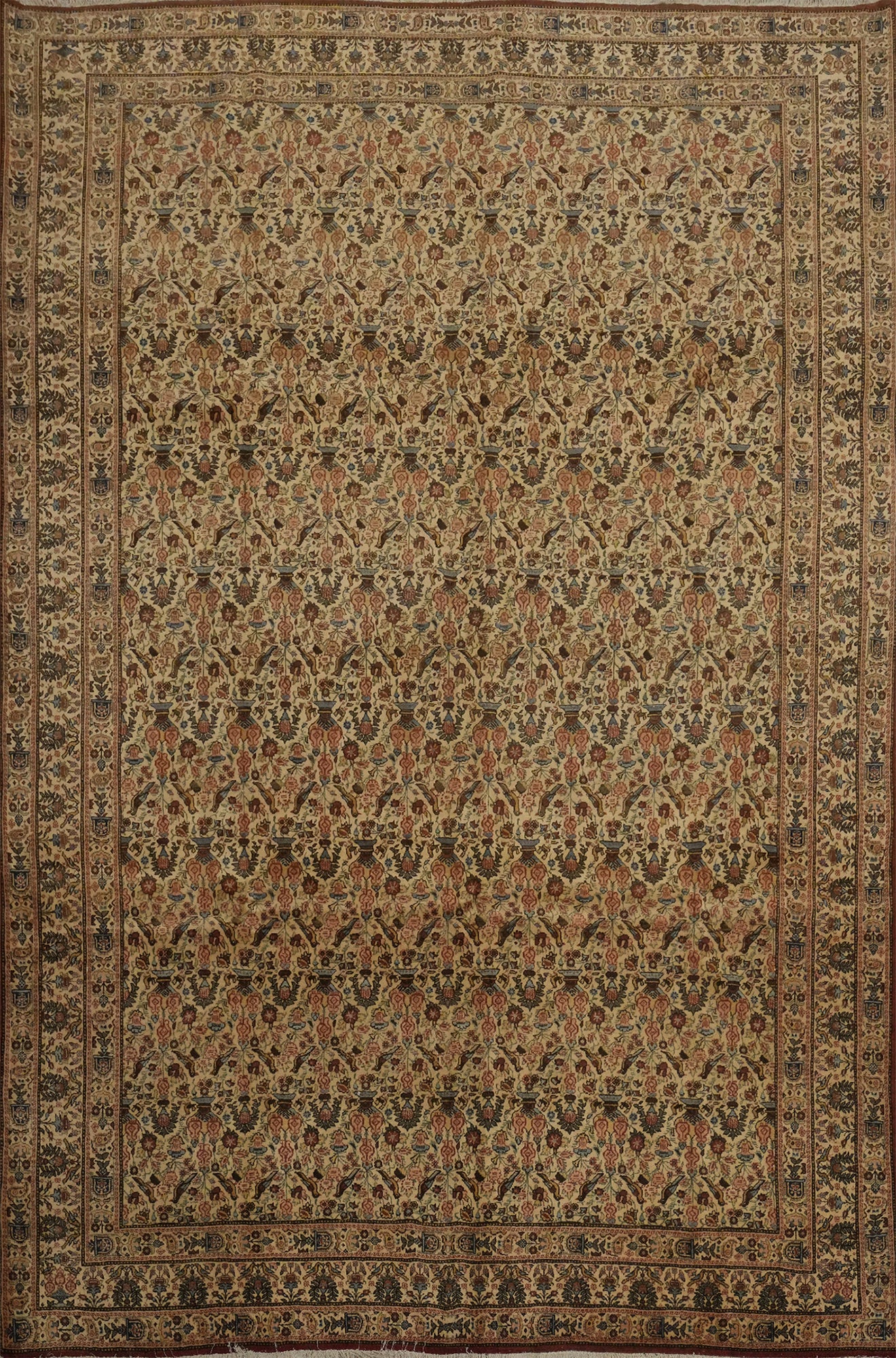 Vegetable Dye Animals Qum Persian Area Rug 8x11