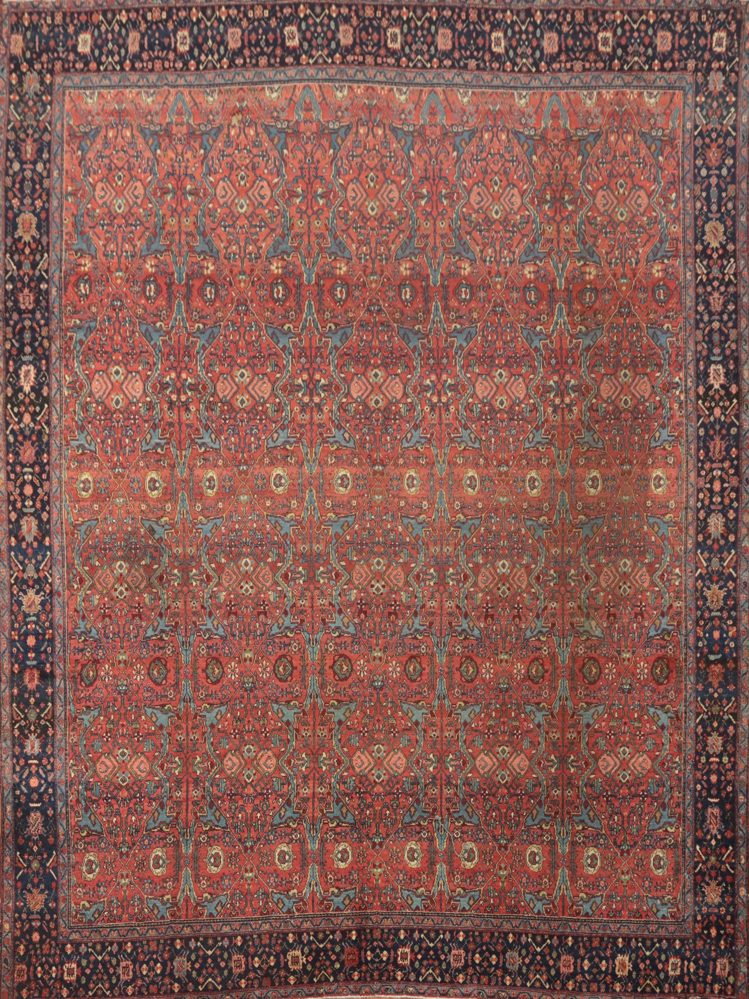Pre-1900 Vegetable Dye Malayer Persian Large Rug 11x13