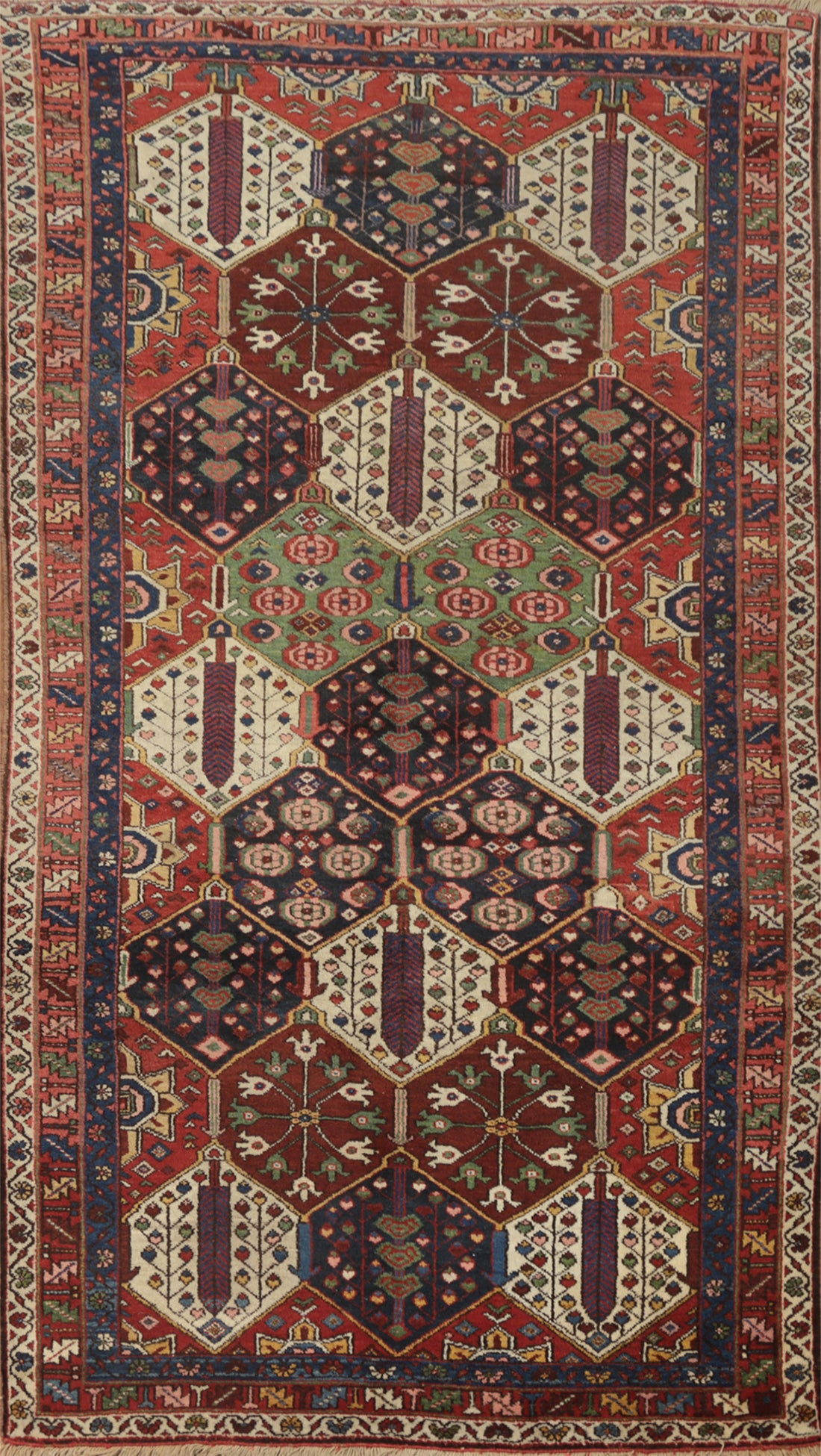 Vegetable Dye Bakhtiari Persian Rug 4x8