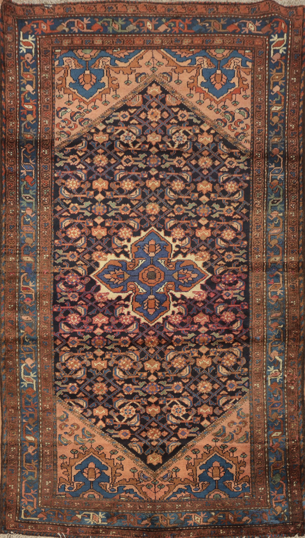 Vegetable Dye Hamedan Persian Rug 4x7