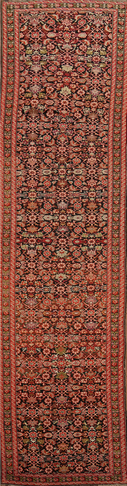 Antique Karabagh Vegetable Dye Runner Rug 4x19
