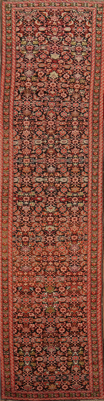 Antique Karabagh Vegetable Dye Runner Rug 4x19