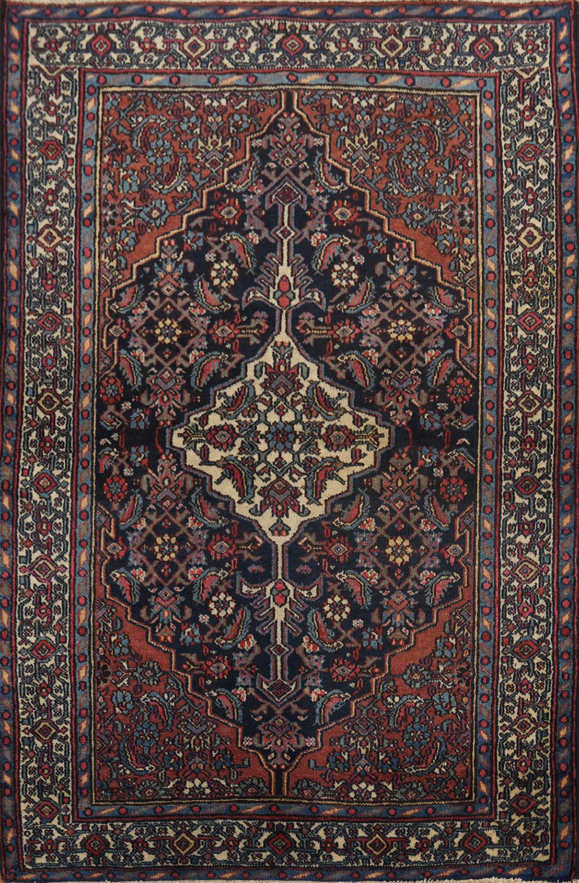 Antique Vegetable Dye Bibikabad Persian Rug 4x5