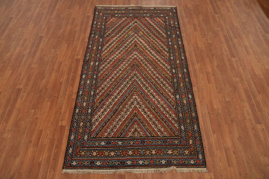 Pre-1900 Antique Vegetable Dye Bakhtiari Persian Rug 5x9