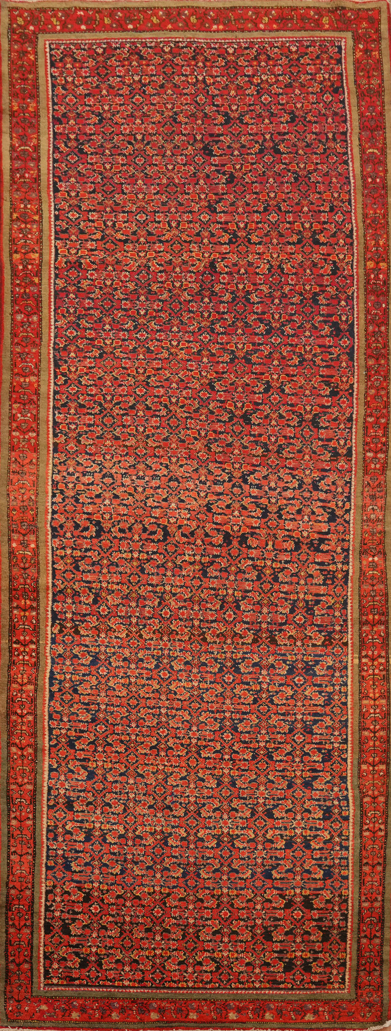 Antique Vegetable Dye Malayer Persian Runner Rug 4x12