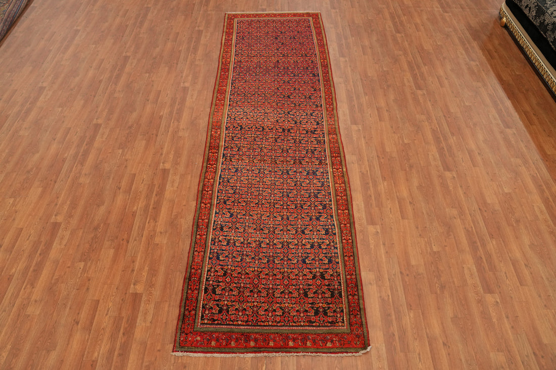 Antique Vegetable Dye Malayer Persian Runner Rug 4x12