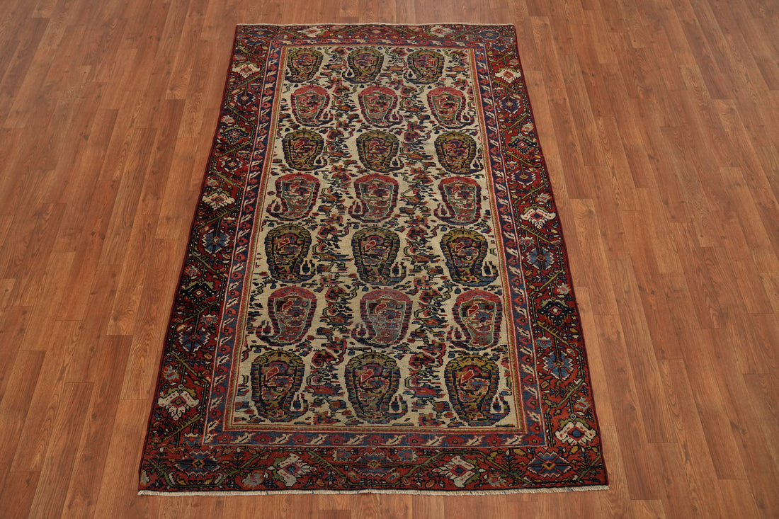 Pre-1900 Antique Sultanabad Vegetable Dye Persian Rug 4x6