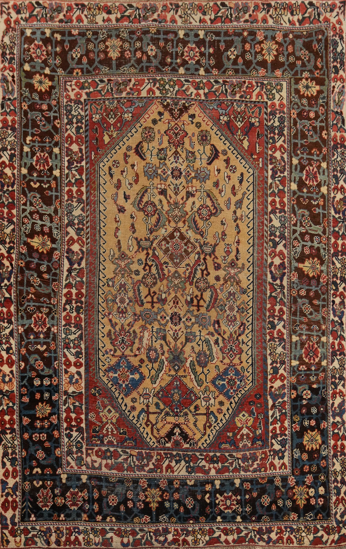 Vegetable Dye Qashqai Persian Rug 4x6
