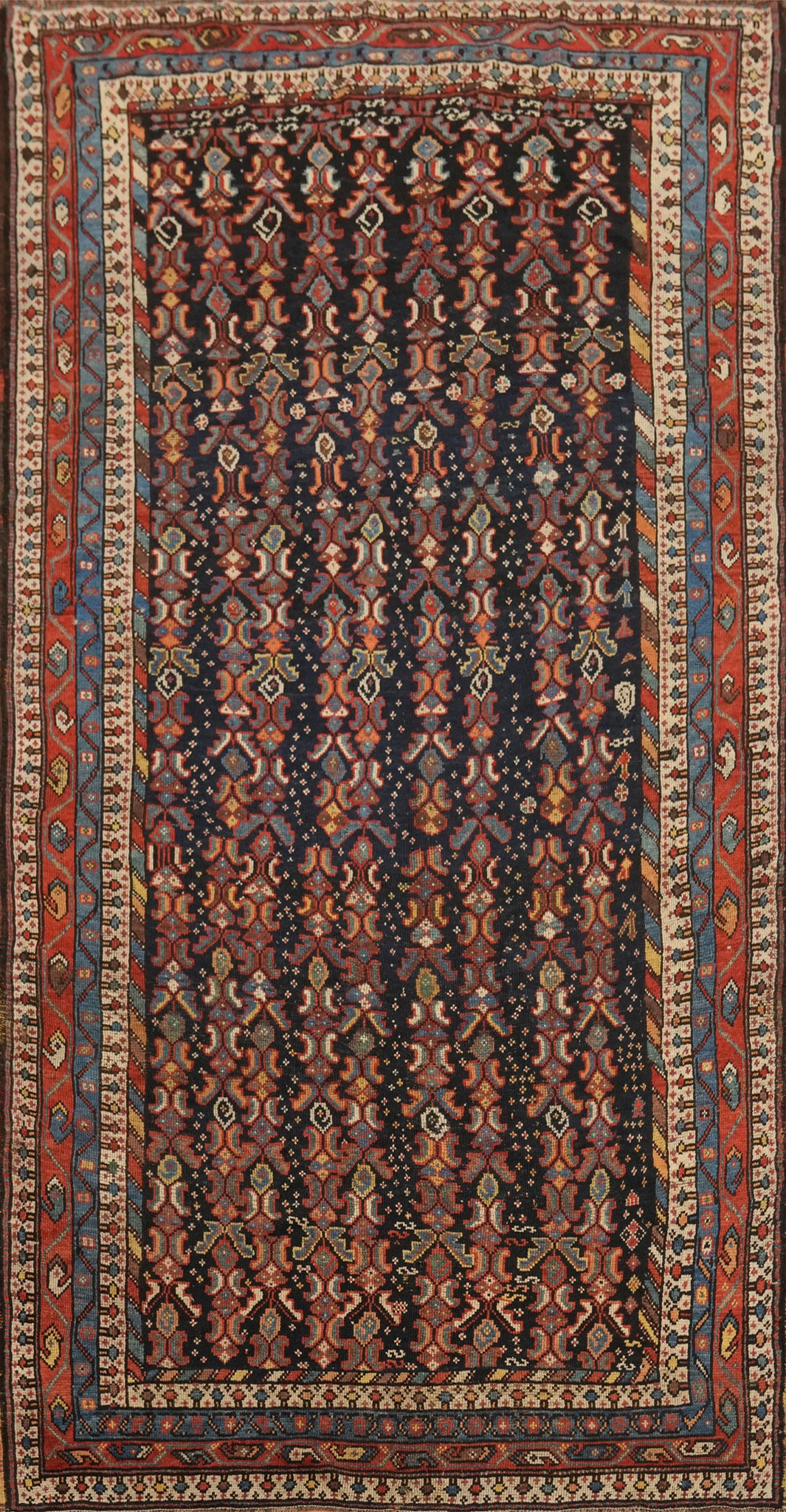 Pre-1900 Antique Vegetable Dye Qashqai Persian Area Rug 5x9