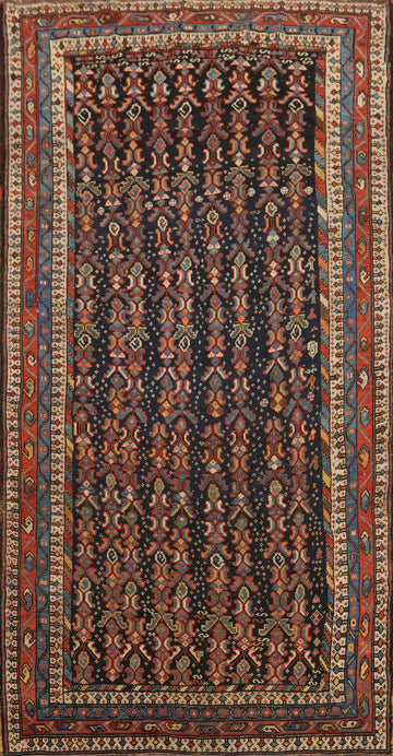 Pre-1900 Antique Vegetable Dye Qashqai Persian Area Rug 5x9