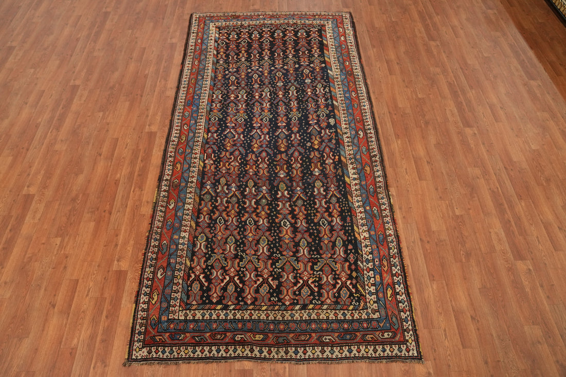 Pre-1900 Antique Vegetable Dye Qashqai Persian Area Rug 5x9