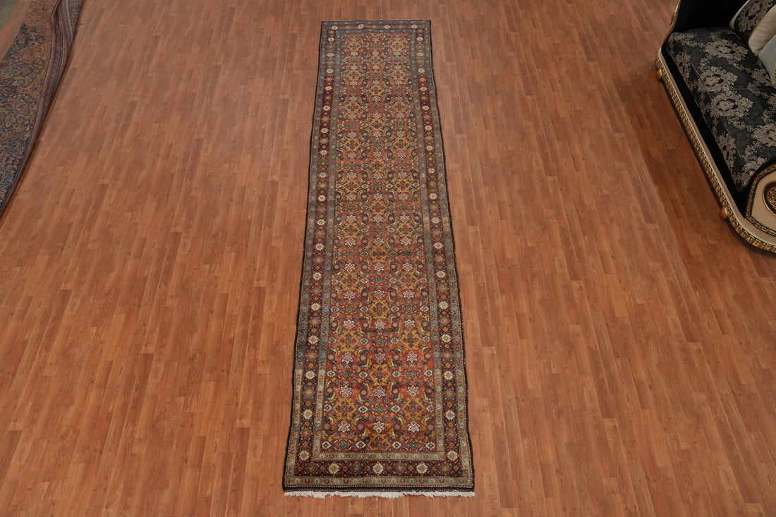 Antique Heriz Bakhshayesh Persian Runner Rug 4x15