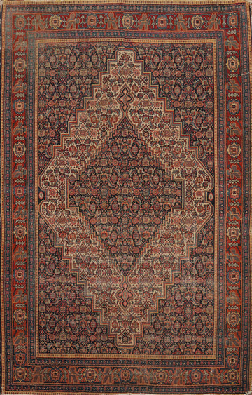 Pre-1900 Antique Senneh Persian Rug 4x6