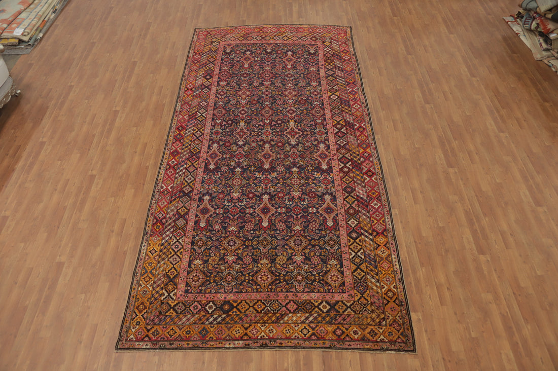 Pre-1900 Antique Kazak Vegetable Dye Large Rug 7x15