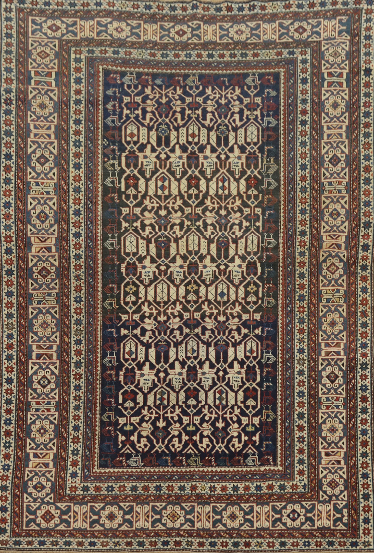 Pre-1900 Antique Kazak Vegetable Dye Rug 4x6
