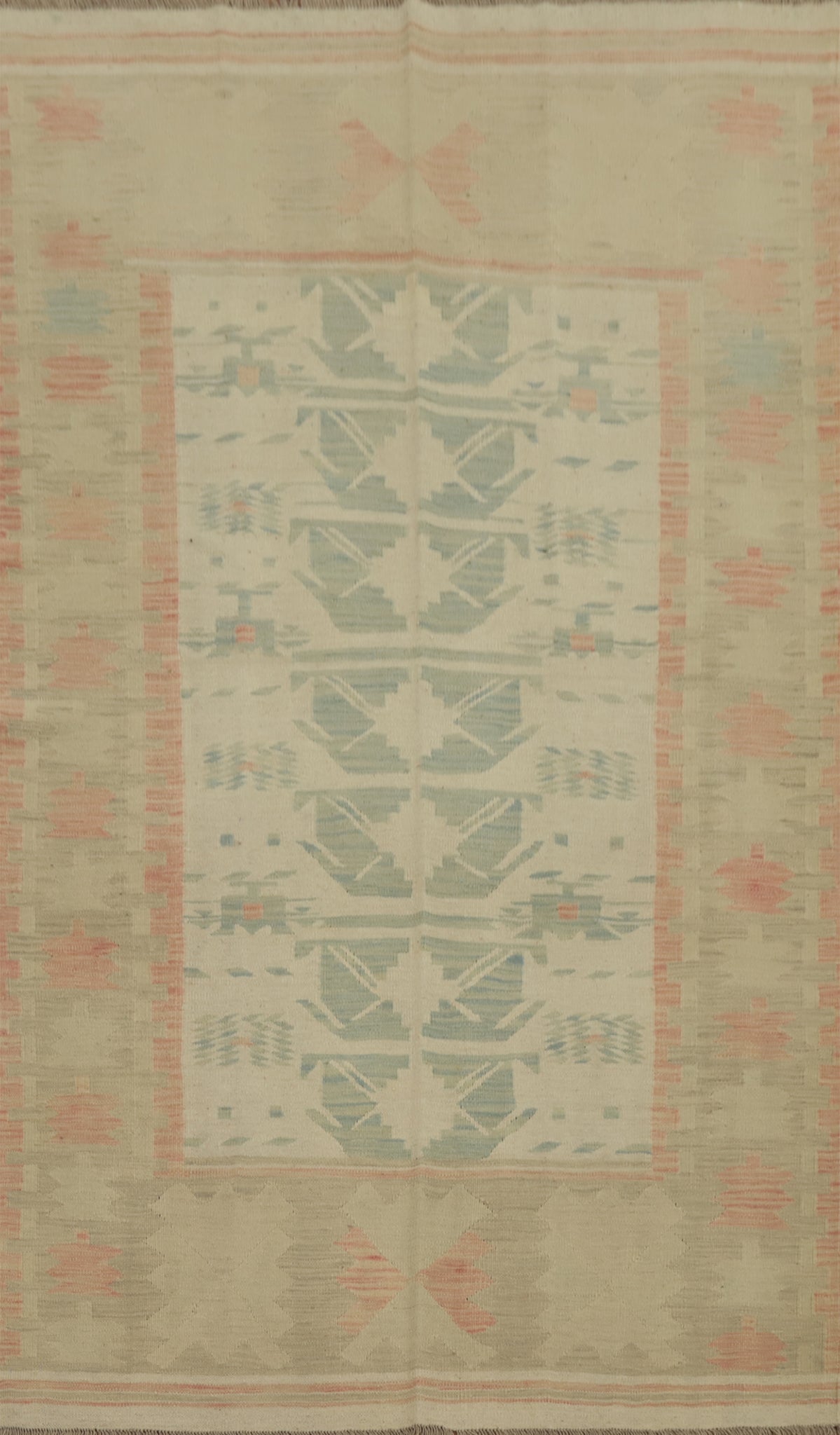 Earth Tone Wool Kilim Handwoven Area Rug 5x8