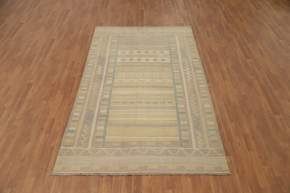 Tribal Wool Kilim Flat Weave Area Rug 5x8